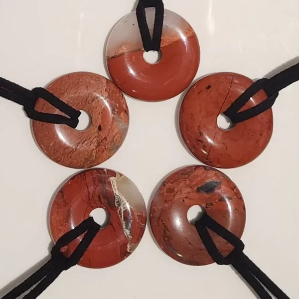 Red Jasper 30mm Donut Necklace