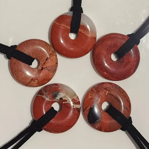 Red Jasper 30mm Donut Necklace